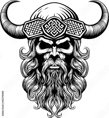 A Viking warrior or barbarian gladiator man mascot face looking strong wearing a helmet. In a retro vintage woodcut style.