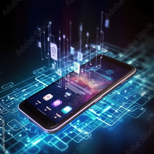 Modern smartphone representing the convergence of cutting-edge technologies © YouraPechkin
