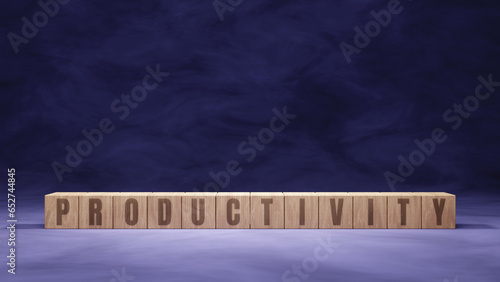 Business growth concept. Wooden blocks with productivity text