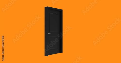 isolated door illustration 3d rendering