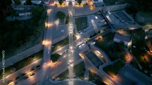 Alba Iulia After Dark: A Mesmerizing Drone's Eye View of the Ancient City,Romania photo