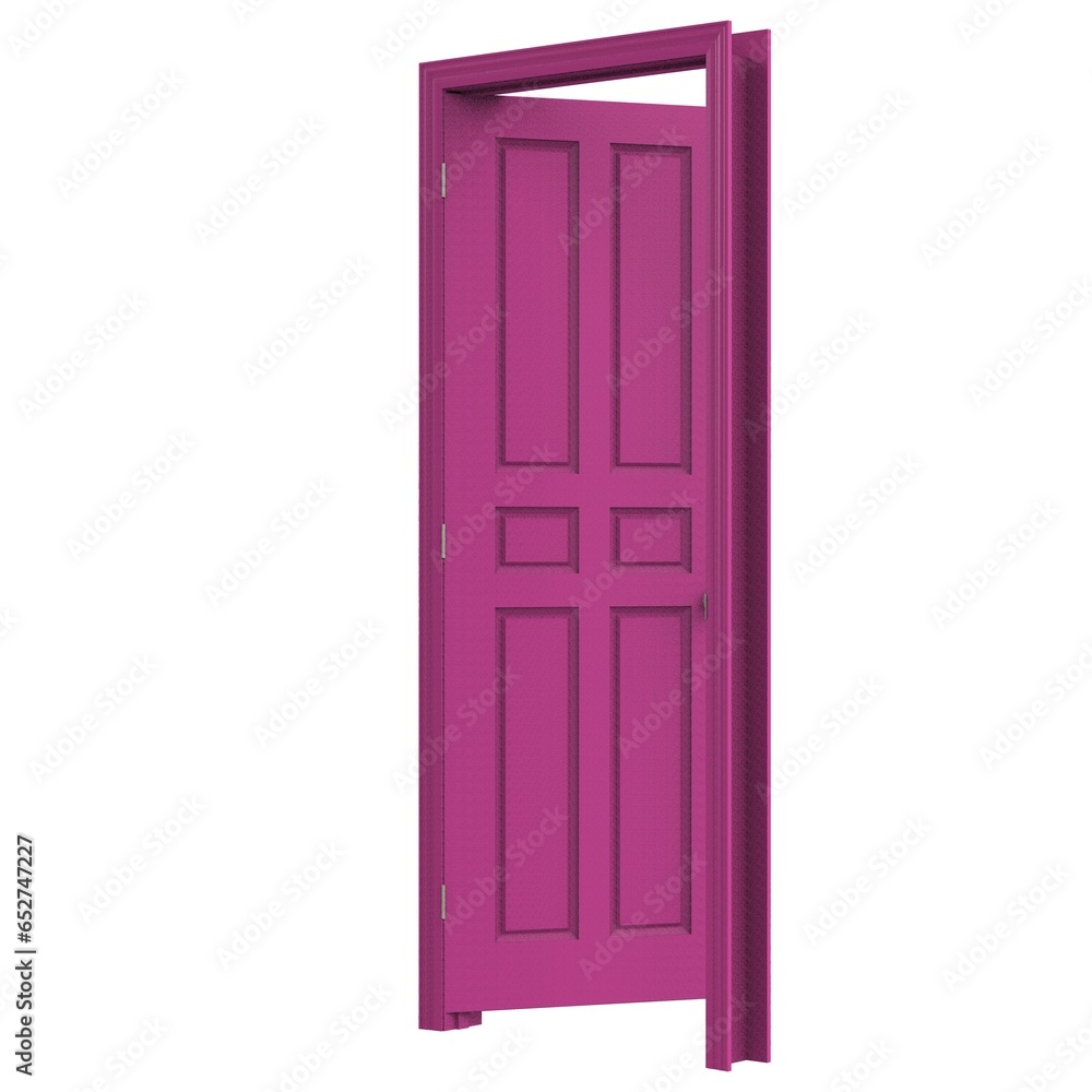 open isolated pink door closed 3d illustration rendering open isolated pink door closed 3d illustration rendering