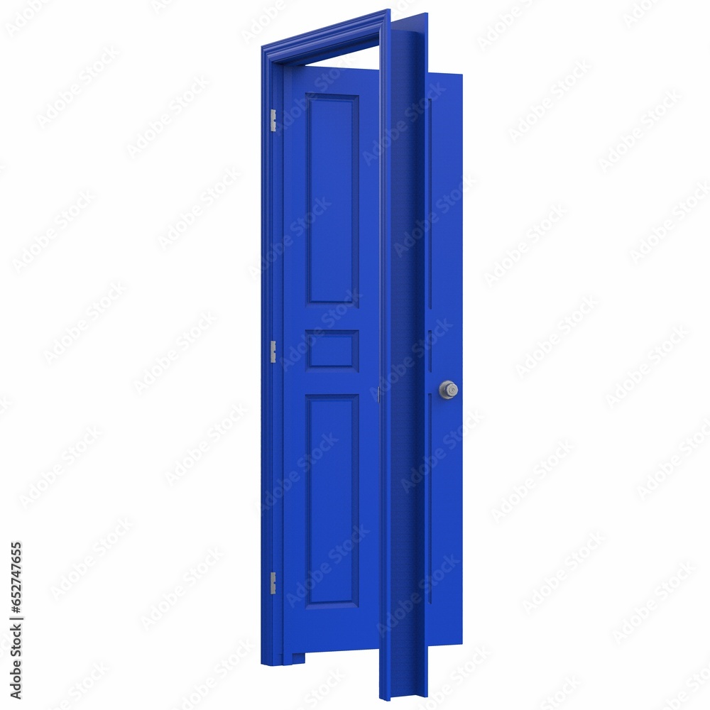 open isolated blue door closed 3d illustration rendering open isolated blue door closed 3d illustration rendering