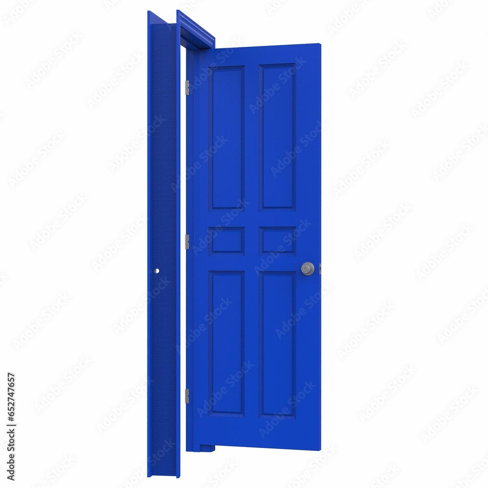 open isolated blue door closed 3d illustration rendering open isolated blue door closed 3d illustration rendering