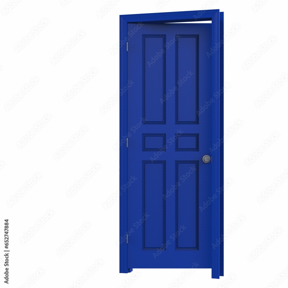 open isolated door closed 3d illustration rendering
