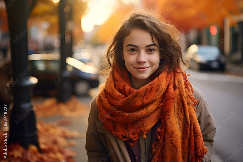 Lächelnde Frau im Herbst Lächelnde Frau im Herbst
