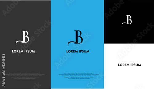 The simple elegant logo of letter B with different background colour