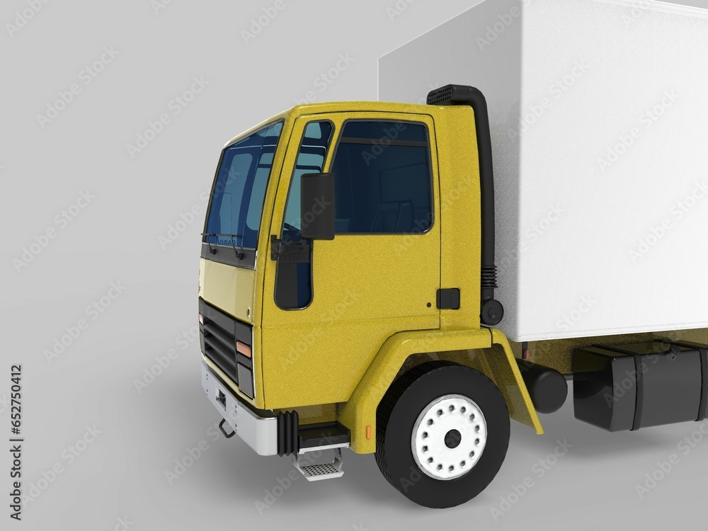 truck van transport isolated 3d rendering illustration on a white background