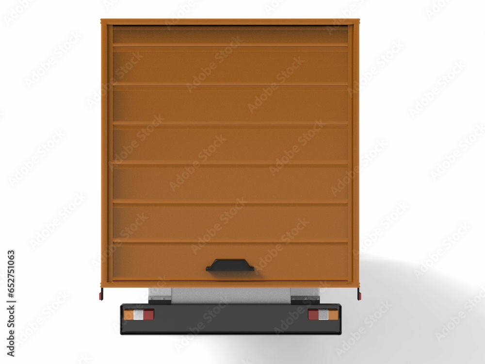 truck van transport isolated 3d rendering illustration on a white background