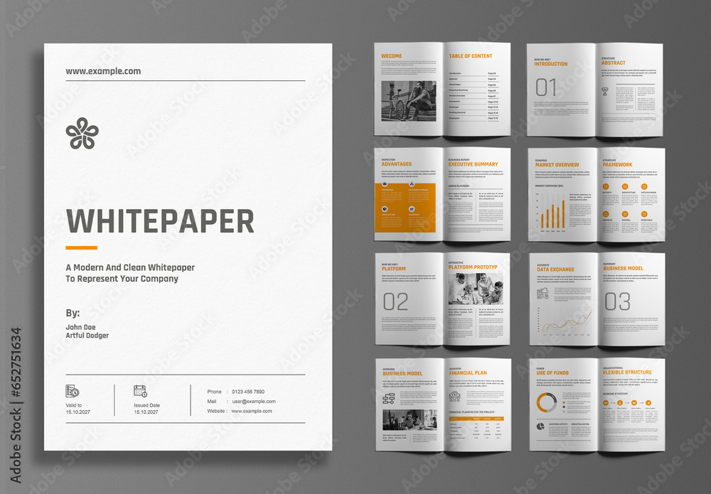 Company White Paper Brochure Design Stock Template Adobe Stock