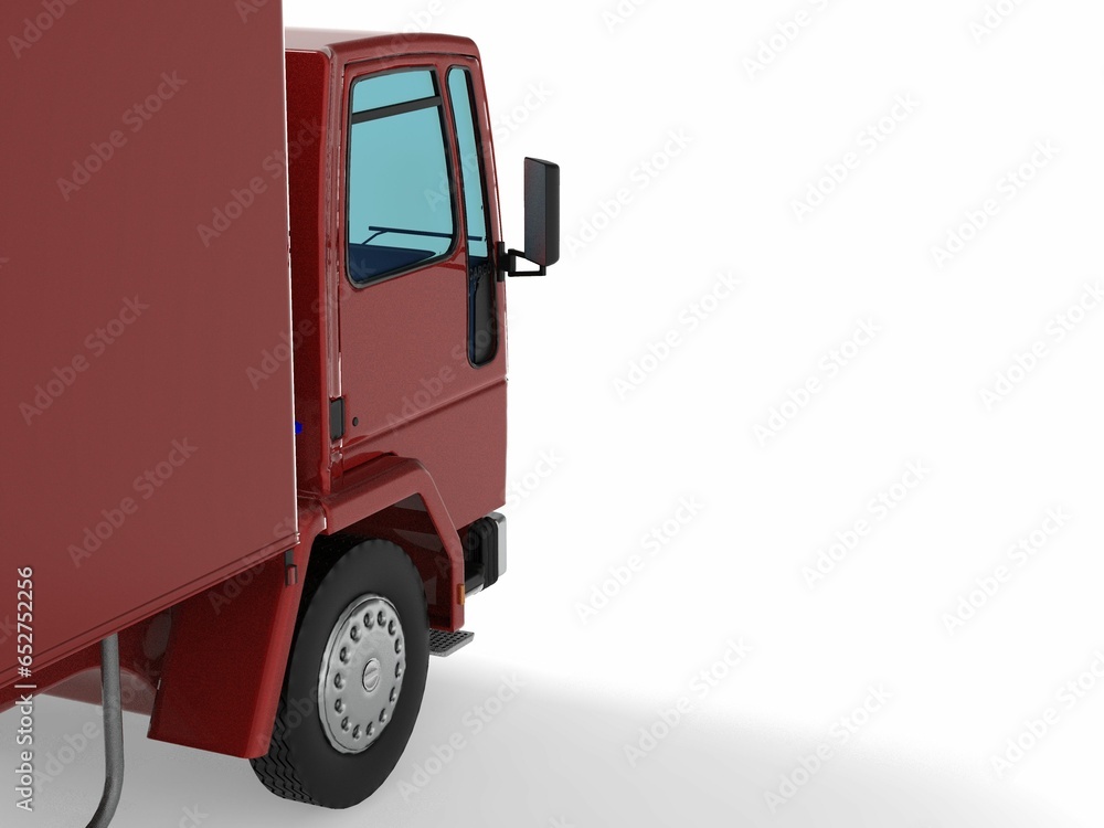 truck van transport isolated 3d rendering illustration on a white background