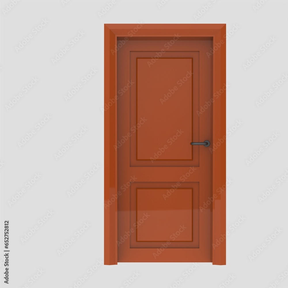 orange wooden interior door illustration set different open closed isolated white background orange wooden interior door illustration set different open closed isolated white background