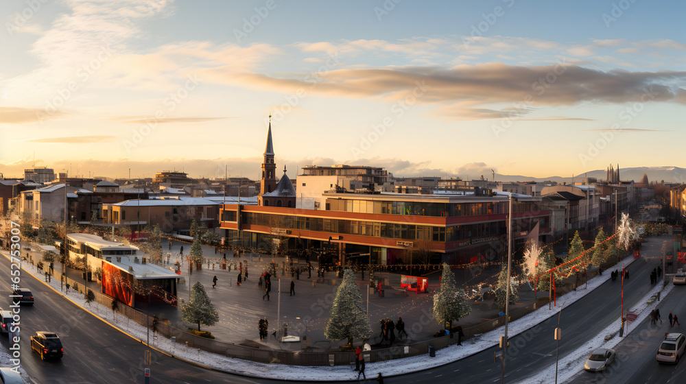 landscape image of the city in the Christmas season