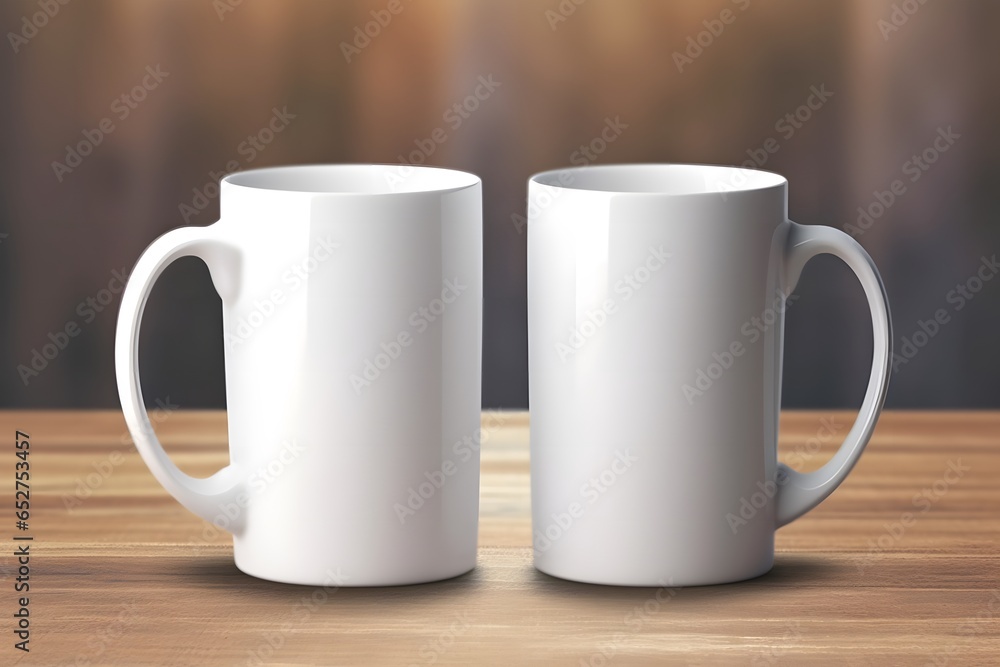 Two white mugs mockup Two white mugs mockup