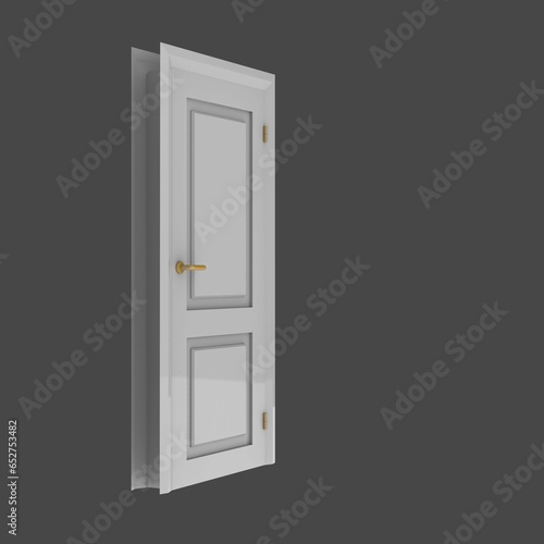 white wooden interior door illustration set different open closed isolated white background © Urieleich/Wirestock Creators