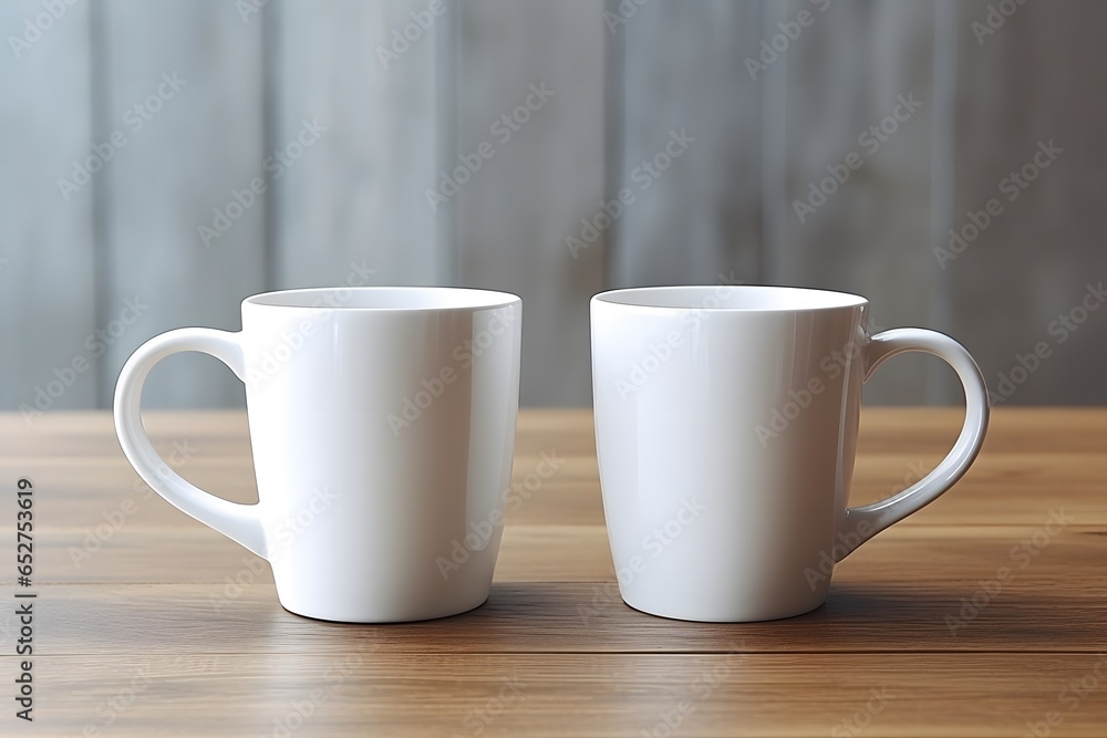 Two white mugs mockup Two white mugs mockup