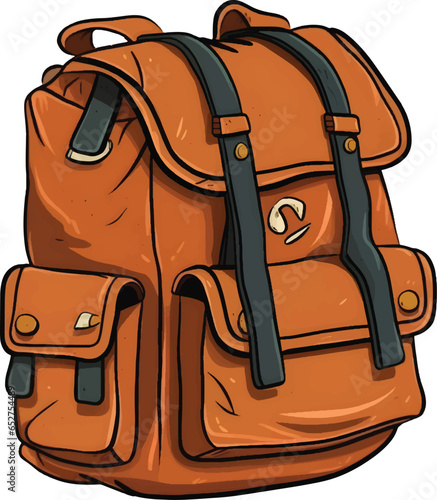 Cute backpack cartoon vector