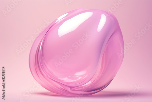 Abstract pink fluid art blob resembling cells and chemistry, creating a vibrant and glossy visual concept.
