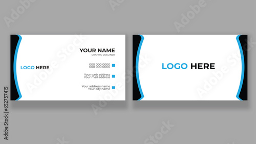 Business Card Layout.double sided business card template modern and clean style .