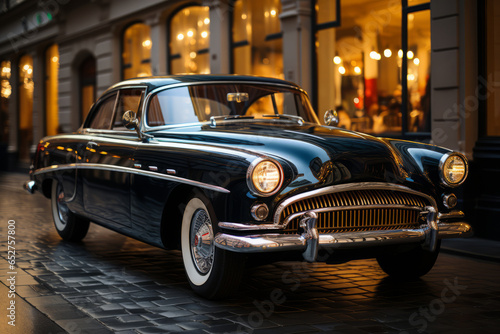  Timeless vintage car with a polished chrome grille, Generative AI © Shooting Star Std
