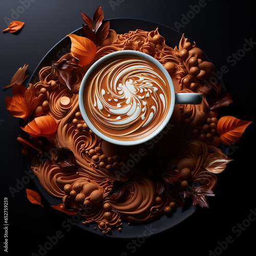 Quilling style Latte Art