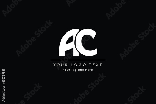 AC elegant logo template in White color, vector file .eps 10, text and color is easy to edit