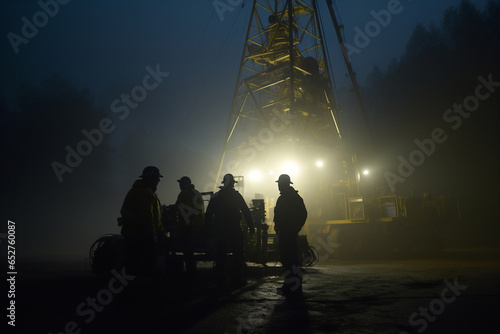 Industrial oil crew rig fog