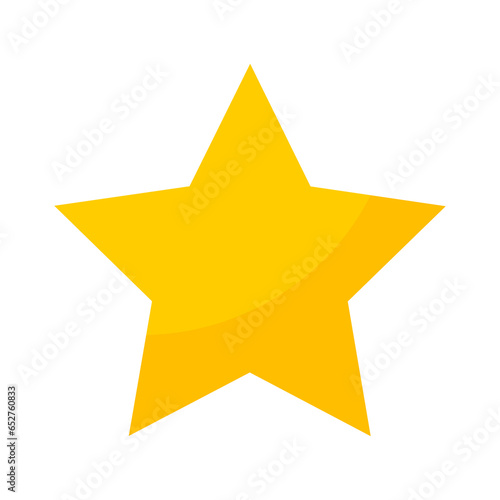 Star icon symbol isolated on white background. PNG illustration.