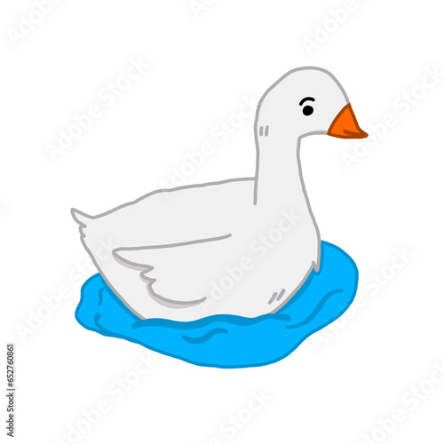 white duck on white water 