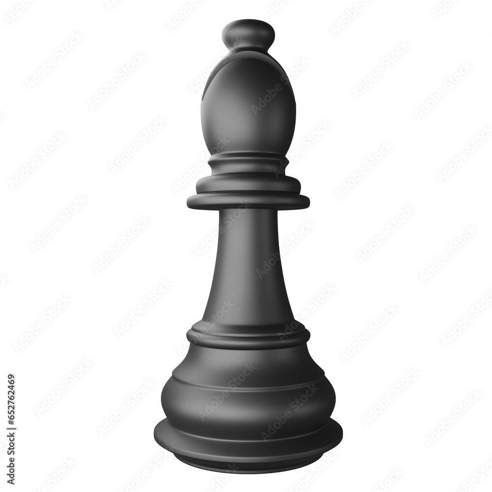 Black bishop chess piece clipart flat design icon isolated on transparent background, 3D render chess and board game concept Black bishop chess piece clipart flat design icon isolated on transparent background, 3D render chess and board game concept