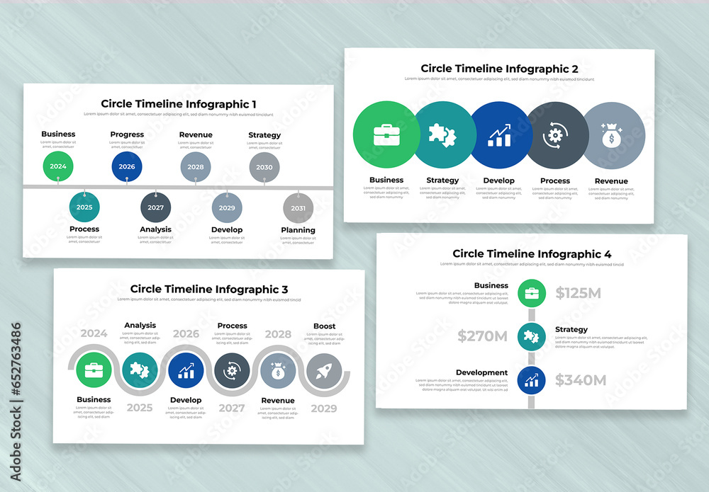 circular or pin timeline infographic template or... Circle Timeline Infographic Design Template Stock Template | Adobe Stock