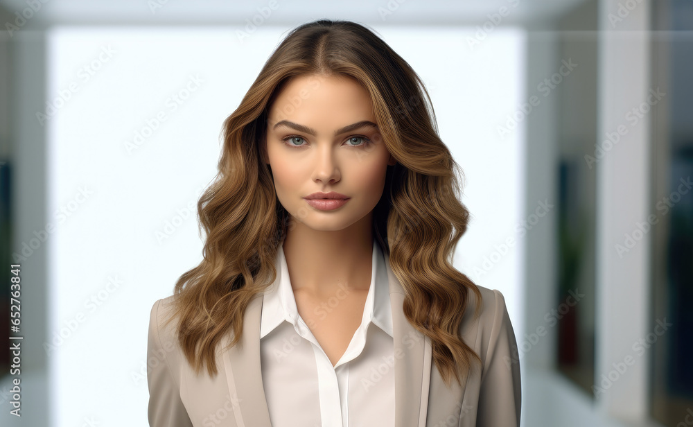 Portrait of a businesswoman standing in a modern office. Portrait of a businesswoman standing in a modern office.