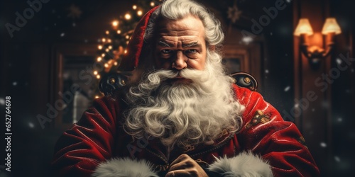 Santa Claus is terrible and has a horrible character. Bad Santa Claus. Generative AI.
