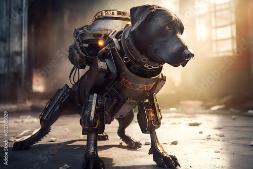 illustration of a robot dog © imur