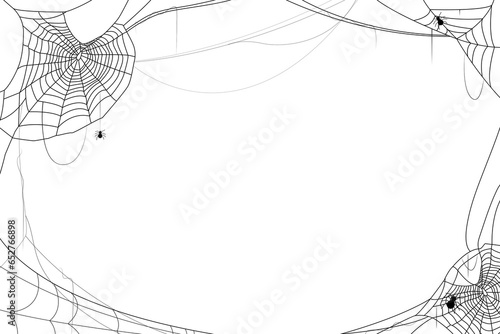 Spider cobweb border design frame Halloween background decoration, PNG file