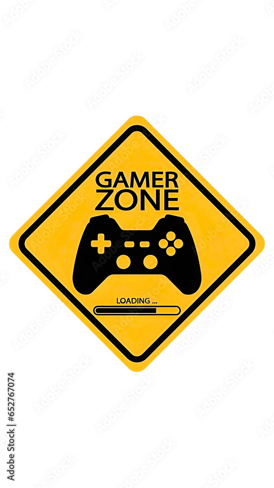 illustration of a sign saying gamer zone, gaming zone poster, zone where you can play games illustration of a sign saying gamer zone, gaming zone poster, zone where you can play games