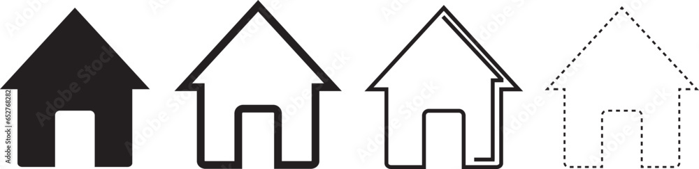 Vector design of house icons isolated on a white background Vector design of house icons isolated on a white background
