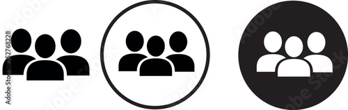 Vector illustration of three group of squads or teams, symbolizing friends, people, users