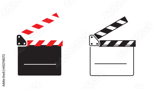 Vector design of two clapper boards isolated on a white background