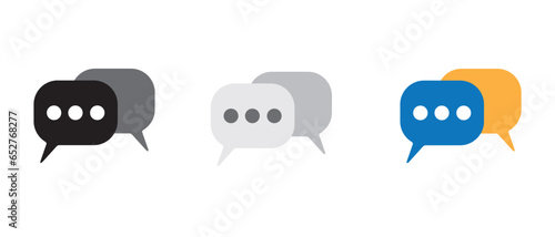 Vector design of chat message icons isolated on a white background