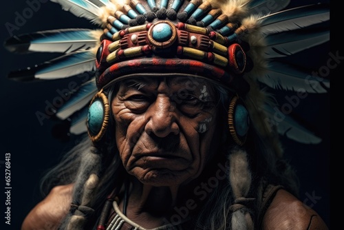 Old aztec warrior portrait, Tribe, Ancient tribe.