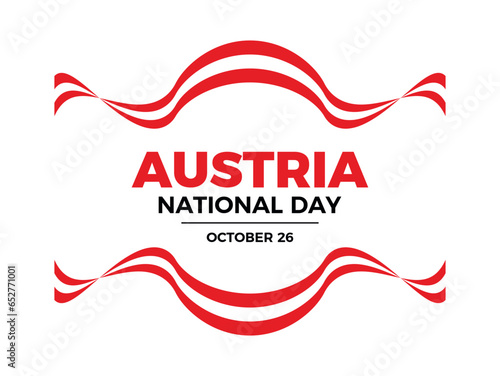 Austria National Day frame vector illustration. Austrian flag ribbon icon vector isolated on a white background. October 26 each year. Important day