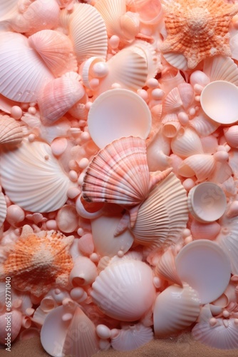 The shimmering seashell in pearly pink. © visoot