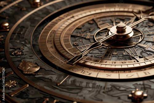 delicate astronomical clock Fantasy clock concept  mechanical clock concept  time concept