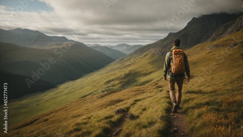 A hiker enjoying the natural scenery