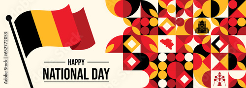 Belgian National Day banner Square shape is suitable for social networks. Vector illustration.

