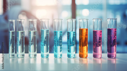 Colorful test-tube in laboratory.