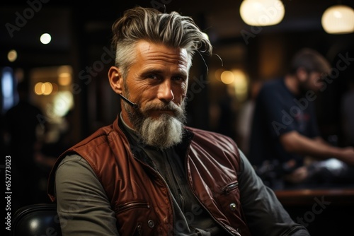 man in a barbershop