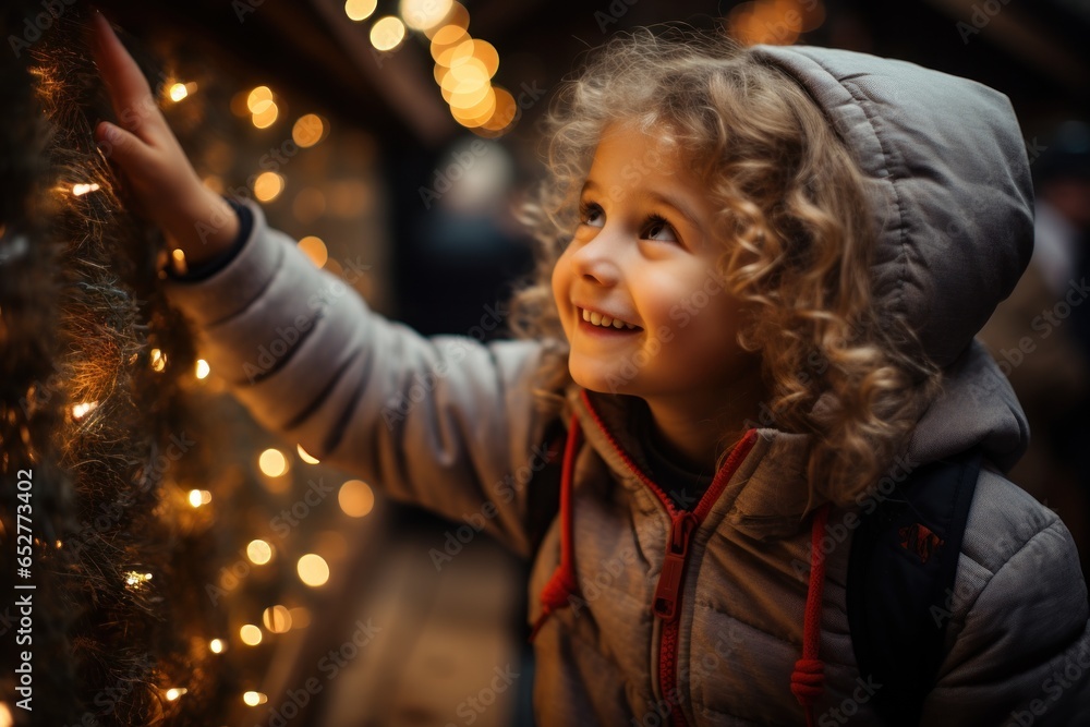 child in a New Year's atmosphere child in a New Year's atmosphere