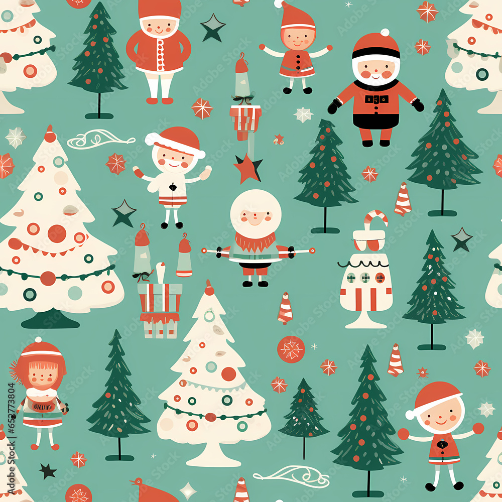 Christmas is here! Varied Pattern Cartoon Illustration. Generative AI illustration. Christmas is here! Varied Pattern Cartoon Illustration. Generative AI illustration.